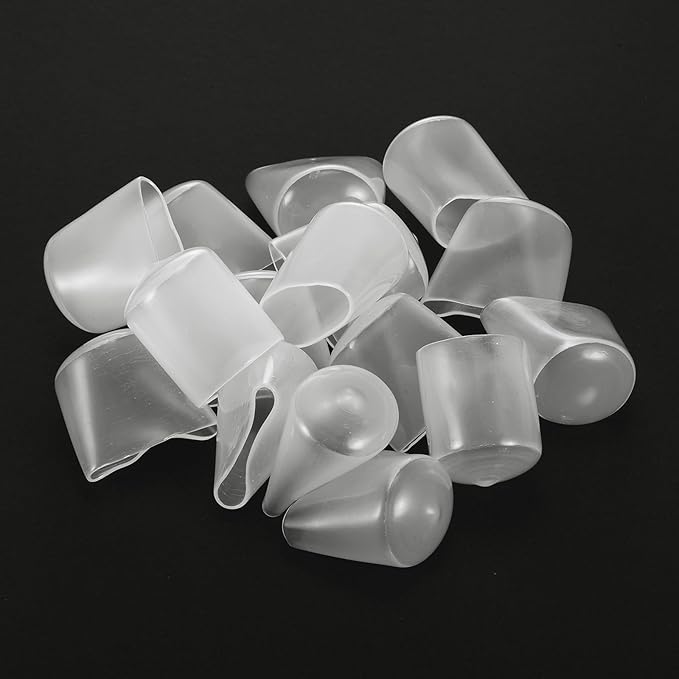 uxcell 20pcs Rubber End Caps Protective Caps 27mm(1 Inch) ID Vinyl PVC Round Tube Bolt Cap Cover Screw Thread Protectors, Clear