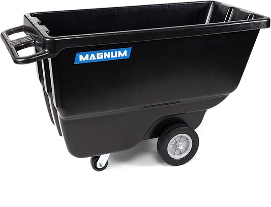Tilt Truck, 1/2 Cu. Yd. Capacity Dump Cart with Heavy Duty 12” Wheels & 5” Casters for Handling, Transporting on Construction Jobsites, 750 lbs, Trash Cart with Wheels DUC12A