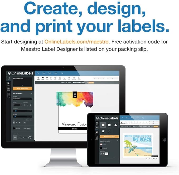8.5 x 5.5 Half-Sheet Shipping Labels - Permanent, White Matte - for FBA, FedEx, UPS - Pack of 50 Labels, 25 Sheets - Inkjet/Laser Printers - Online Labels