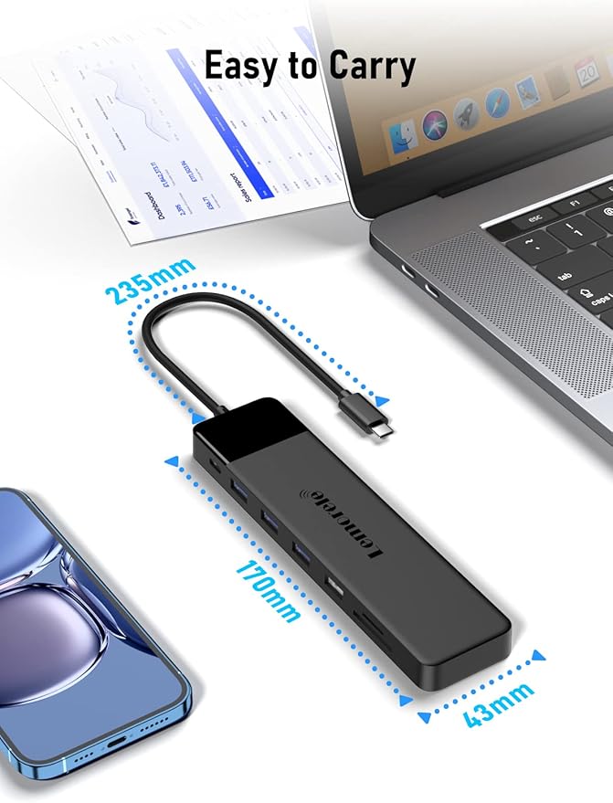 Lemorele 13 in 1 USB C Docking Station Triple Monitor w/Dual HDMI 4K, VGA, 5 USB 3.0/2.0, USB-C 3.0, 100W PD, SD/TF, 3.5mm Audio, Multiport Hub Adapter for Lenovo, Surface, Dell, HP Laptops