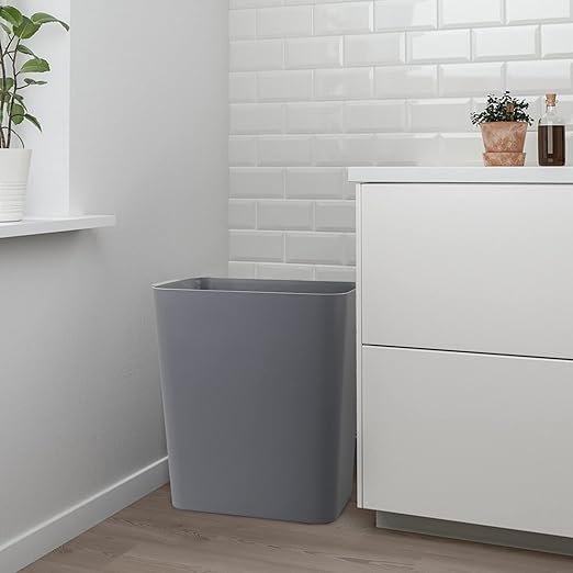 3-Pack Gray 4.5 Gallon Plastic Trash Can Wastebasket, Garbage Container Bin
