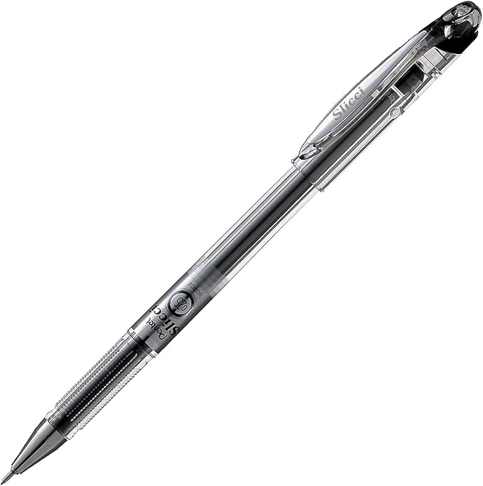 Pentel Arts Slicci Extra Fine Gel Pen, (0.25mm), Black Ink, Box of 12 (BG202-A)