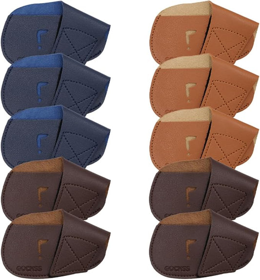 I Golf Iron Headcovers 10pcs PU Fit Both Right-Handed Clubs Golf Club Protector for Titleist Callaway Ping Taylormade Fit More Brands Golf Iron.
