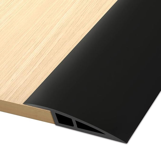 Vinyl Door Threshold Flooring Transition Strip Self Adhesive Carpet Edging Strip for Laminate Doorway Edge Threshold from 2/5" to 3/5" (Black, 3.3 Ft)