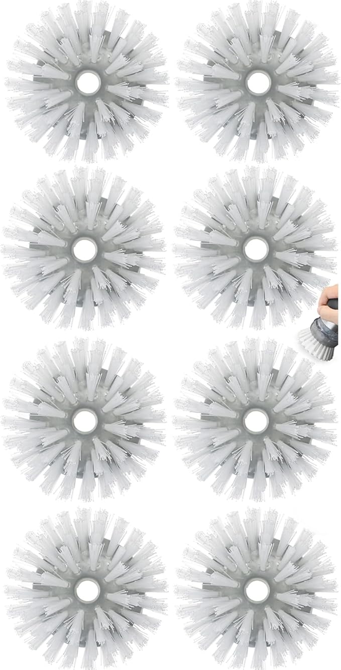 Palm Brush Refills for OXO Steel Soap Dispensing Dish Brush - 8 Pack Cleaning Replacement Brush Head for OXO Palm Brush(Grey)