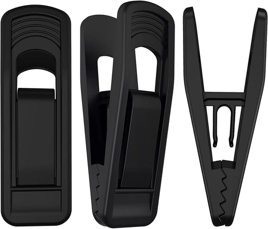 Hanger Clips Perfect for Velvet Hangers (Black, 40 PCS), Non-Slip Plastic Clips Pant Skirt Hanger Clips for Black Flocking Hangers