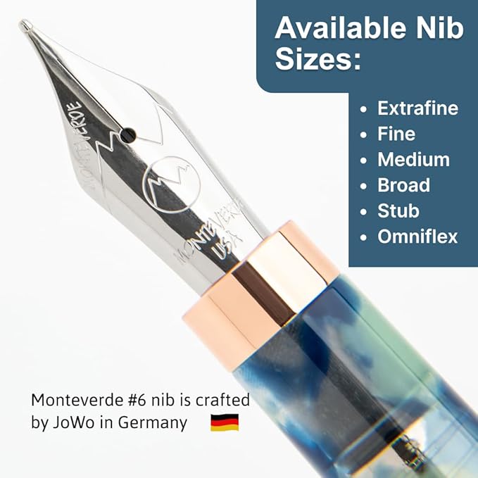 Monteverde Blue Mountain Fountain Pen - Omniflex