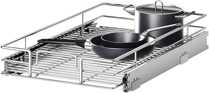 Pull Out Cabinet Organizer 14½" W x 21½" D, Heavy Duty Cabinet Pull Out Shelves, Slide Out Drawers Organization for Kitchen Cabinets Bathroom