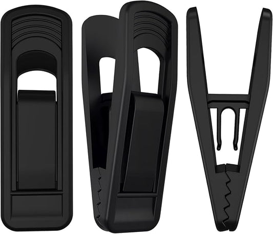 Hanger Clips Perfect for Velvet Hangers (Black, 20 PCS), Non-Slip Plastic Clips Pant Skirt Hanger Clips for Black Flocking Hangers