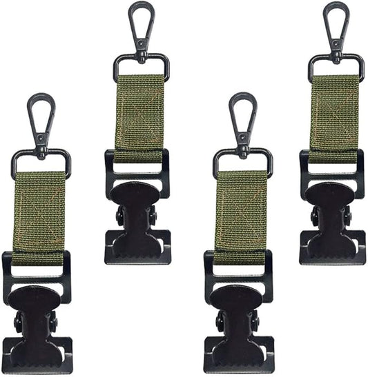 Glove Holder Clip Grabber for Work, Rescue Firefighter Turnout Gear With Alligator Clip, Utility Strap 4 Pieces
