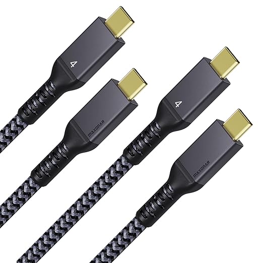 Maxonar [2 Pack 6.6Ft] Thunderbolt 4 Cable, 240W Thunderbolt Cable 40Gbps Data Sync and 8K Display for Thunderbolt 4/3, USB 4,USB C