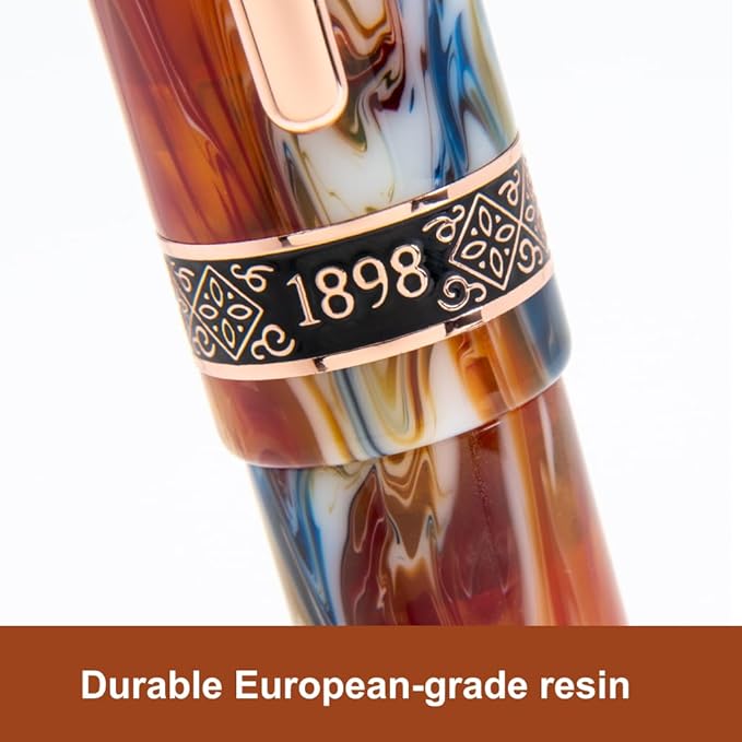 Conklin 1898 Fountain Pen, Misto Orange - Fine Nib | Unique Resin Blend Pen with Luxury Design | JoWo Stainless Steel Nib Made in Germany | Ideal Gift for Professionals