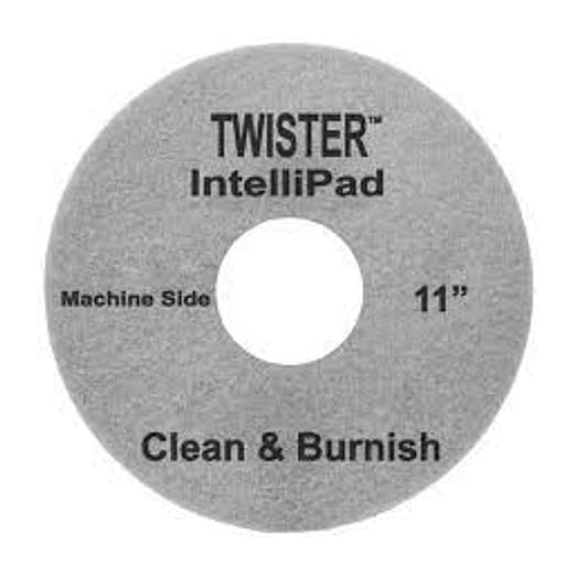 Diversey DD1229106 TASKI Twister Intellipad Diamond Coated Floor Machine Cleaning Pad, Made in USA, Burnish to High Super Gloss Finish, Grey/Brown, 11-inch (Pack of 2)