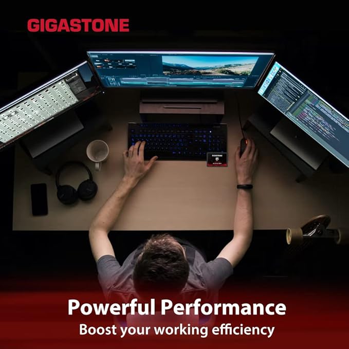 Gigastone SATA SSD 256GB 2.5 inch SSD 520MB/s Upgrade Laptop PC Memory and Storage PS4 HDD Replacement 2.5" Internal Solid State Hard Drives SATA III SLC Cache 3D NAND Game Turbo Performance