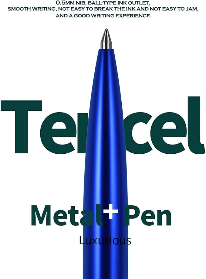 DUNBONG Black Metal Gel Pen, Gel Ink Ballpoint Pen, Black Ink, 0.5mm Retractable Ink Pen (Black)