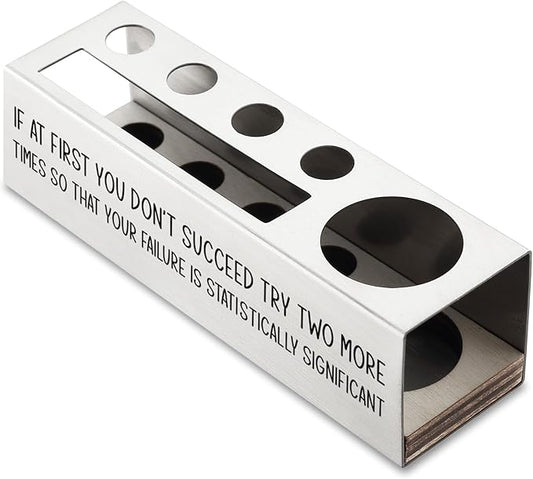 If At First You Don’t Succeed Pen Holder, Scientist Gifts Desk Decor Stainless Steel Pencil Holders WCC61