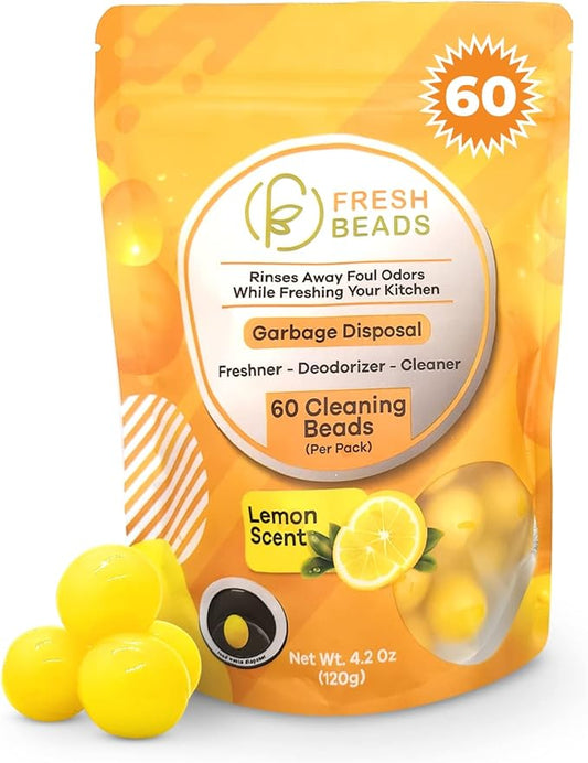 60-Count Sink Garbage Disposal and Drain Cleaner Pods, Freshener & Deodorizer Lemon Scent Capsules