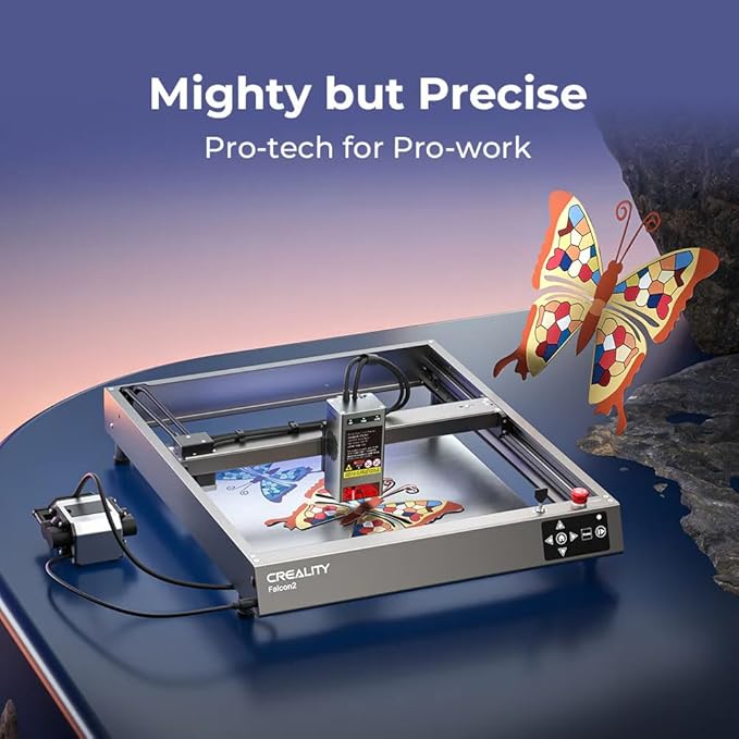 CREALITY FALCON2 40W Laser Engraver Machine with Air Assist, 240W Laser Engraver and Cutter Machine for Wood Metal Crafting Customized Gift and Batch Produce