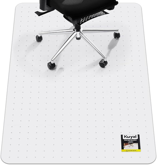 Kuyal Office Chair Mat for Carpet, 40x48 Clear Heavy Duty Computer Chair Mat, Under Desk Protector Carpeted Floors Mat, Easy Chair Movement,Ship Flat