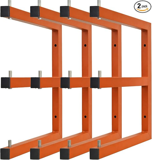 Lumber Storage Metal Rack Wall, Heavy Duty 3-Level Wall-Mounted Wood Rack Organizer for Garage Workshop and Shed (4 Pack)