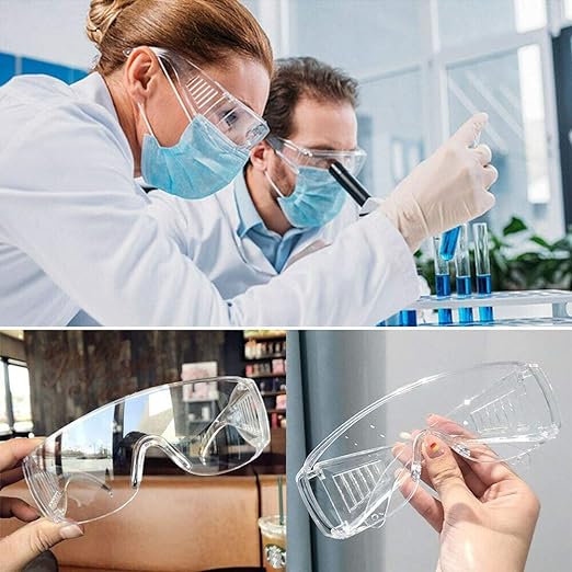 Safety Anti Fog Goggles 3-Pack - Over Eyeglasses, Dust/Chemical Splash Proof | ANSI Z87.1 Certified Wrap-Around Eye Protection for Lab, Construction, Nurses | Scratch Resistant, Unisex Fit