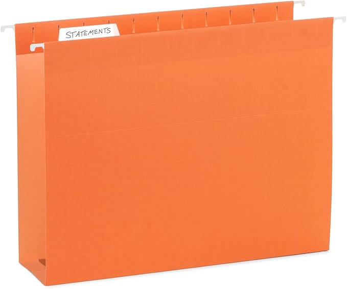 25 Blue Summit Supplies Hanging File Folders 3 inch Expansion, Letter Size, Assorted Colors, 3 inch Hanging File Folders, 11PT Paper, Expandable Hanging File Folders Letter Size 3 inch, 25 Pack