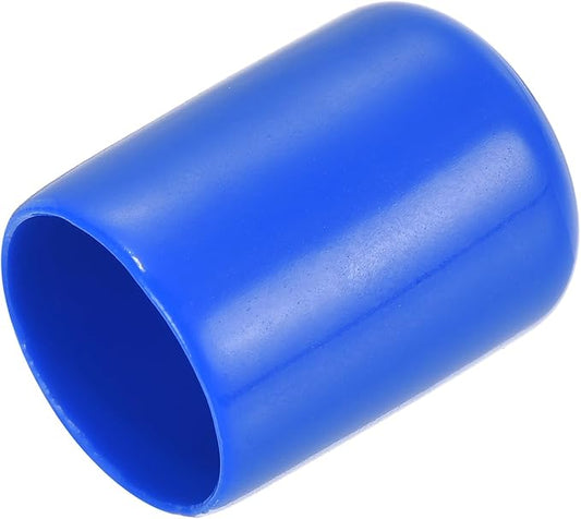 uxcell 20pcs Rubber End Caps 18mm ID Vinyl Round Tube Bolt Cap Cover Screw Thread Protectors Blue
