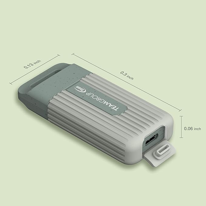 TEAMGROUP PD20 ECO 1TB Portable External Solid State Drive SSD Read up to 1000MB/s USB 3.2 Gen2x1 Type-C Waterproof Dustproof IP54 TPSEG4001T0C102