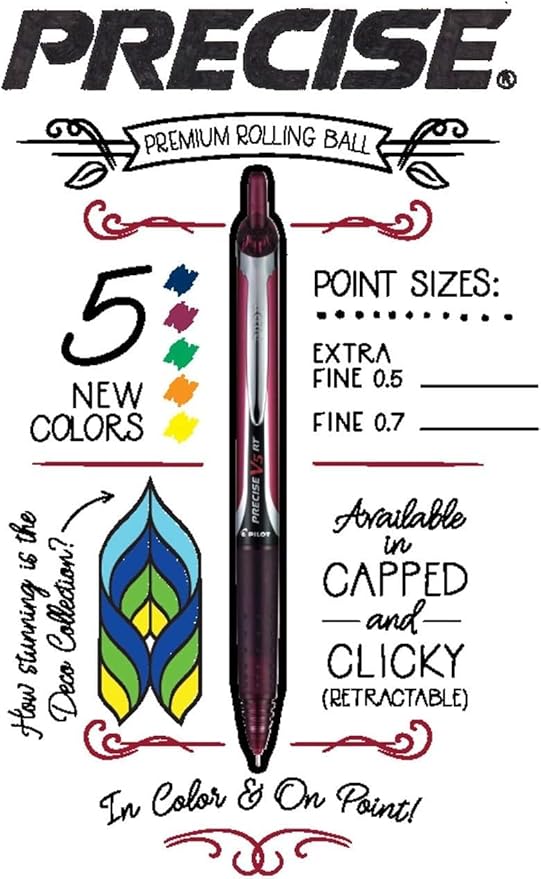 Precise V7 RT Retractable Rolling Ball Pens, Fine Point (.7mm), Assorted Colors, Black/Blue/Red Ink, 7-pk; Premium Comfort Grip, Bundle with Plastic Reusable Pouch