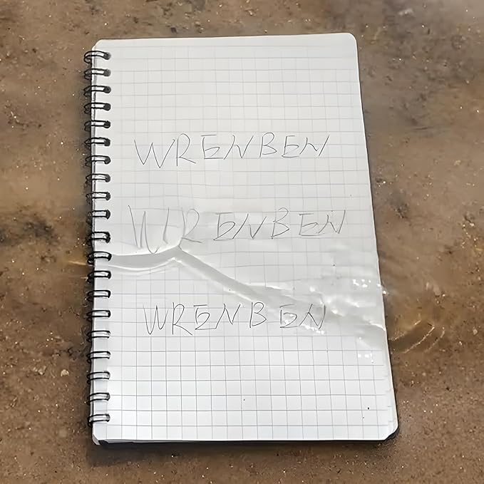 Stone Paper Waterproof Top Spiral Notepad Weatherproof Steno Pads 3" x 5" Pocket Notebooks, Universal Graph Pattern, 4 Pack 400 Pages for Field Travel Adventure (3" x 5", Black)