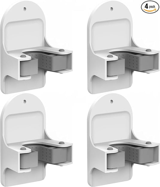 Plastic Broom Holder Wall Mount, White, 4 Count