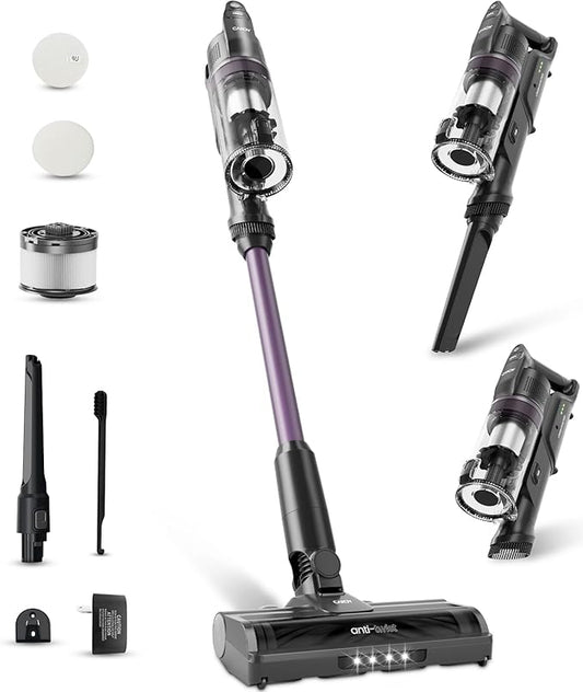 CANDY Cordless Vacuum Cleaner, Stick Vacuum Cordless Rechargeable,45Mins Powerful Suction Vacuum Cleaners for Home,Anti-Tangle,One-Click Dust Disposal,Lightweight for Hardwood Floor Carpet Pet Hair