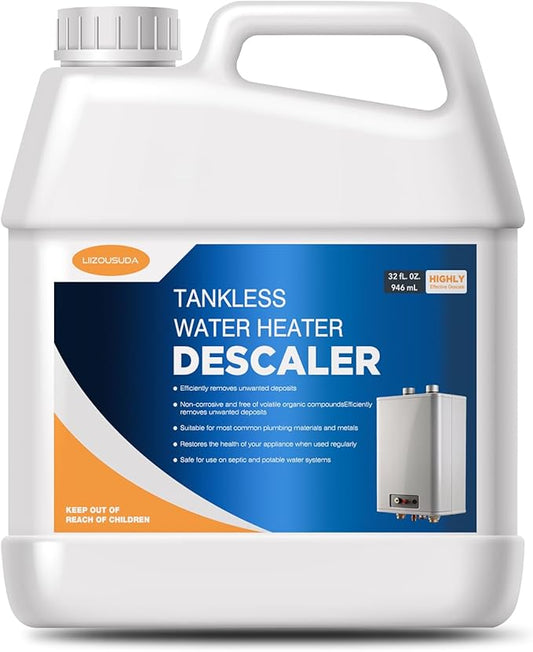 Tankless Water Heater Descaler, Highly Effective Descaler Restores Heating Efficiency - for Tankless Water Heater Systems, Restores Heating Efficiency, Easy to Use, Quart, 32 fl oz