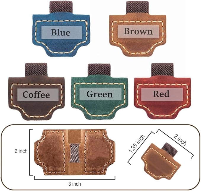 Custom Bookmark with Pen Holder with 26 Letters Personalized Magnetic Leather Book Mark, Customized Name Book Marker Clip with Initial for Men Women, Gifts for Book Lovers, Readers, (Green, G)