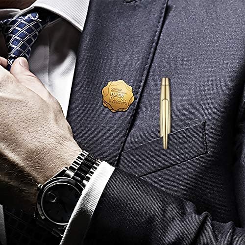 Unibene 6 Pack Slim Gold Ballpoint Pens Black Ink 1 mm - Black Ink, Nice Gift for Business Office Students Teachers Wedding Guest