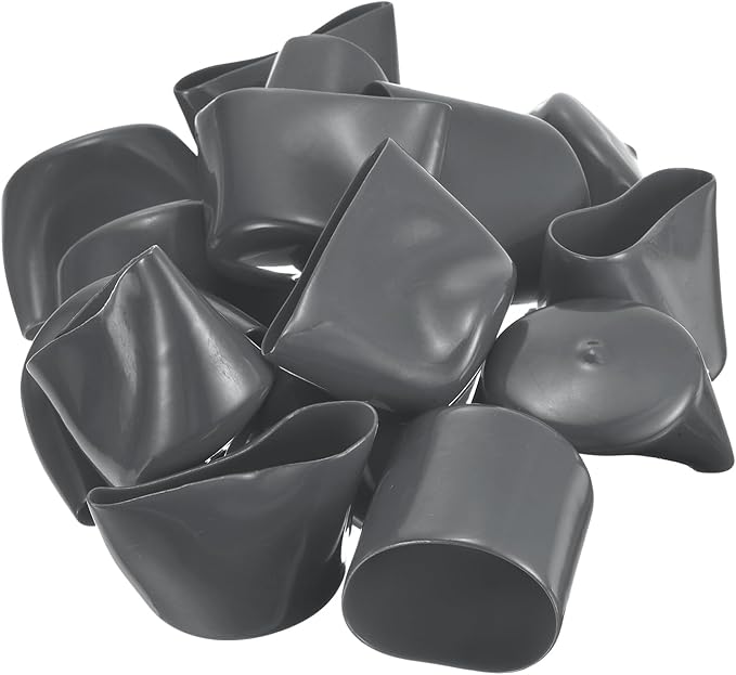uxcell 20pcs Rubber End Caps 49mm ID Vinyl Round Tube Bolt Cap Cover Thread Protectors Dark Grey