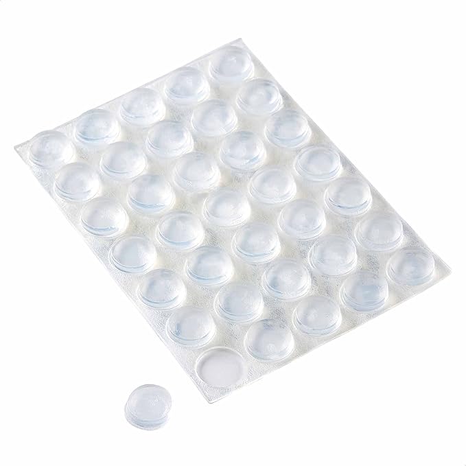 Amazon Basics Cabinet Door Bumper, Clear Self Adhesive Bumpers Pads for Surface Protection and Noise Reduction, 300-Piece, 6.9 x 4.5 x 0.6 inch