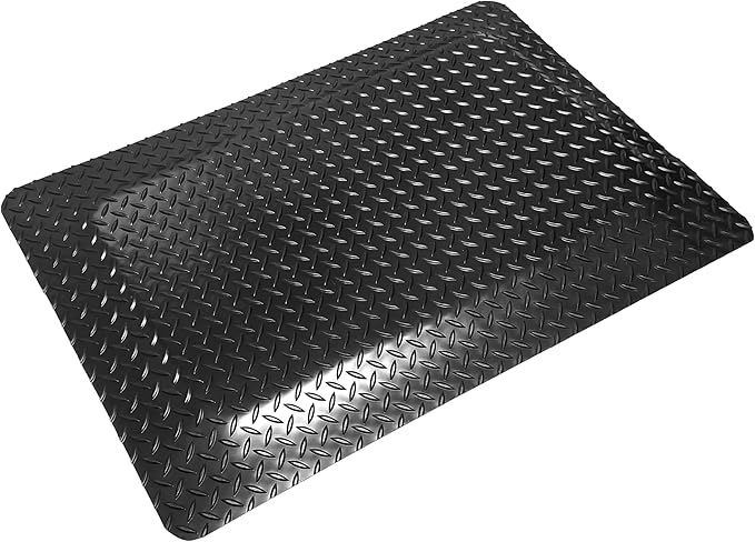 Rhino Mats, American Classic Diamond Anti-Fatigue Mats, Industrial Ergonomic Comfort Standing Mat for Work, Home, Garage, Office, Kitchen or Anywhere (Black 9/16" Thick, 3 FT. x 24 FT.)