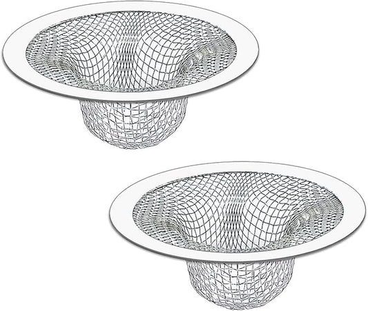 2PCS Tub Drain Hair Catcher - 2.75 inch Shower Drain Mesh Strainer, Stainless Steel Shower Bathtub Drain Cover, Bathroom Sink Strainer Filter Basket for Bathroom Sink, Wash Basin Floor Drain