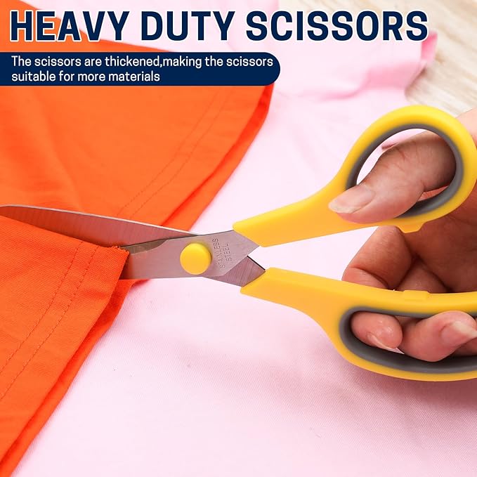 36 Packs 8" Multipurpose Scissors, Ultra Sharp Blade Shears, Comfort-Grip Handles, Sturdy Sharp Scissors for Office Home School Sewing Fabric Craft Supplies, Right/Left Handed