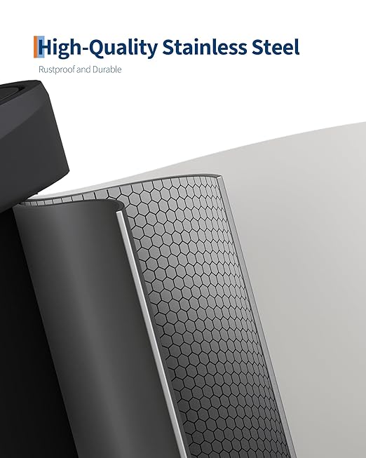 16 Gallon (60 l) Trash Can, Stainless Steel Kitchen Garbage Can, Recycling or Waste Bin with Liner Rim, Rear Handle, Soft Close Plastic Lid Step-on Pedal, Removable Inner Bucket