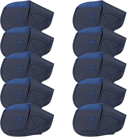 I Golf Iron Headcovers 10pcs PU Fit Both Right-Handed Clubs Golf Club Protector for Titleist Callaway Ping Taylormade Fit More Brands Golf Iron.