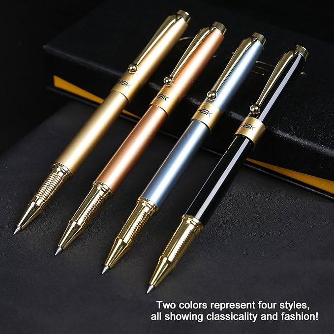 HSK Ballpoint Pens Luxury gift Pen Black Refill Line width 0.5mm,Best Ball Pen Gift Set for Men & Women Professional Executive,Office,Nice Pens Classy Gift Box (Black)