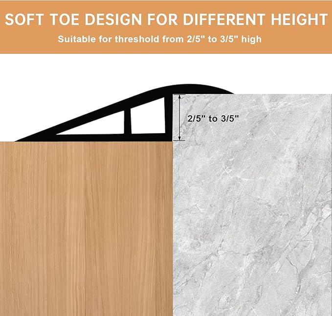 Vinyl Door Threshold Flooring Transition Strip Self Adhesive Carpet Edging Strip for Laminate Doorway Edge Threshold from 2/5" to 3/5" (Yellow Wood Grain, 3.3 Ft)