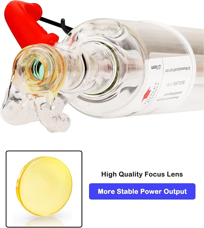 LD-Teemm CO2 Laser Tube, 180W CO2 Laser Tube with Coating 180 watt Length 1850mm Dia. 80mm, Wire Pre-Connected for CO2 Laser Cutter Laser Engraving Cutting Machine