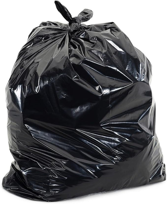 Plasticplace 12-16 Gallon Trash Bags, 1.0 Mil, Black Tall Garbage Can Liners, 24" x 31" (250 Case)