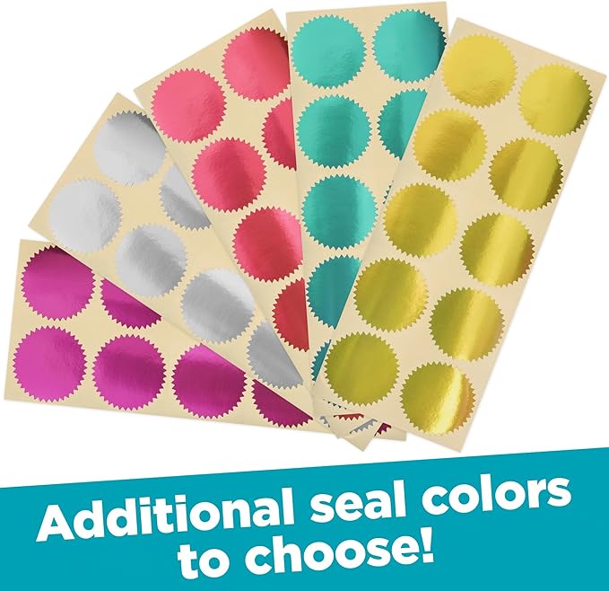 MaxMark Notary Seal Round Embosser for Kansas State - Includes Gold Burst Seal Labels (50 Count)