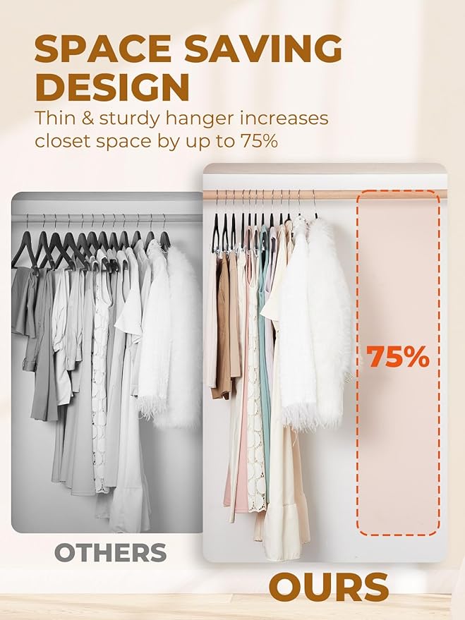 HOUSE DAY Velvet Skirt Hangers 36 Pack, Black Velvet Pant Hangers with Adjustable Clips, Space Saving Slim Shorts Hanger, Heavy Duty Non Slip Clip Hanger for Pants, Skirts, Shorts
