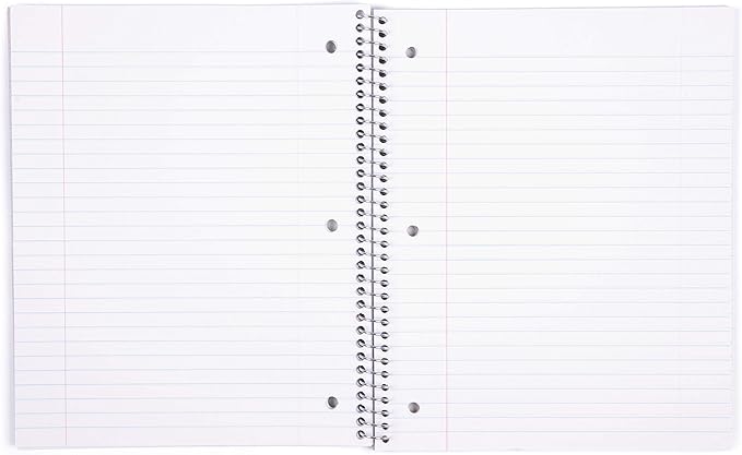 Mintra Office Durable Spiral Notebooks, 1 Subject, (Purple, Wide Ruled 3 Pack), 100 Sheets, Poly Pocket, Moisture Resistant Cover, Strong Chipboard back, For School, Office, Business,