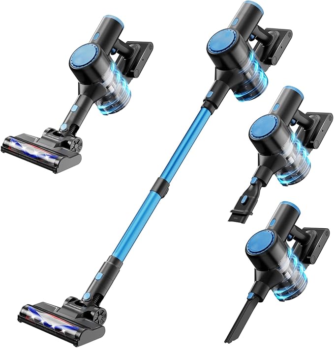 Cordless Vacuum Cleaner with 35kPa Suction Vacuum Cleaner, Lightweight Stick Vacuum Cordless for Pet Hair, Carpet, Hard Floors